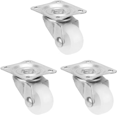 Dailygoods- Meubelwiel 25 mm - Zwenkwielen set van 12 - Nylon materiaal - Lichtgewicht - Sterk draagvermogen - Duurzaam ontwerp - Zwenkwiel