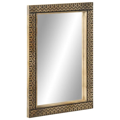 vidaXL - Badkamerspiegel - 50x70 - cm - massief - mangohout - en - glas