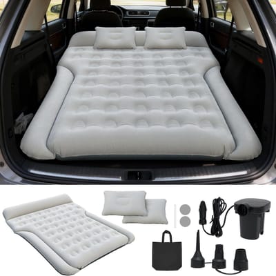 Dailygoods- Automatras met ingebouwde pomp - Luchtmatras voor auto - Opblaasbaar - Lichtgewicht 3,2kg - Geschikt voor SUV's - Comfortabel 180x144x25cm