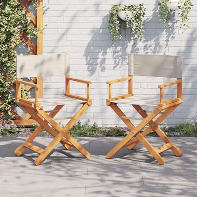 vidaXL - Regisseursstoelen - 2 - st - inklapbaar - stof - crèmewit