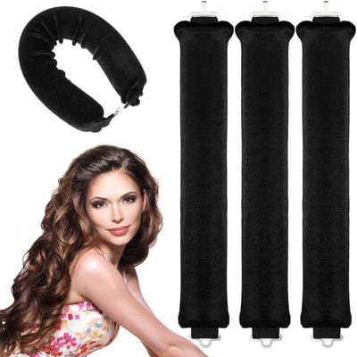 3 stuks hittevrije krulspelden 's nachts - blow-out staafjes - hoofdband doe-het-zelf golven krultang met haken - stylingtool voor de meeste haartypes