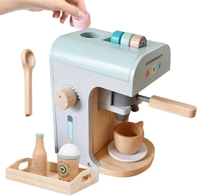 Houten Koffiezetapparaat - Doe-alsof Keuken - Rollenspel Leren - Duurzaam Hout - 21 x 185 x 17 cm