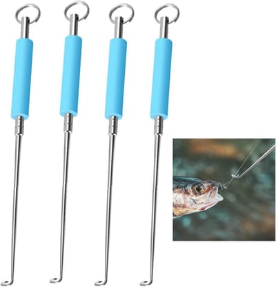 SnelShoppen - 4pcs RVS Vissershaak Verwijderaar - Snelle Haakontkoppel Tool - Visaccessoires voor Makkelijke en Veilige Haak Verwijdering - Ideaal voo