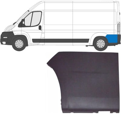 Zijlijst sierlijst achterspatbord voor Peugeot Boxer 2006-2018 / Links