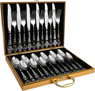 Benelux Select Bestekset – Besteksets – Bestekset 6 Persoons – Bestek Set – Zilver – 24-delig – Inclusief Koffer – RVS – Luxe