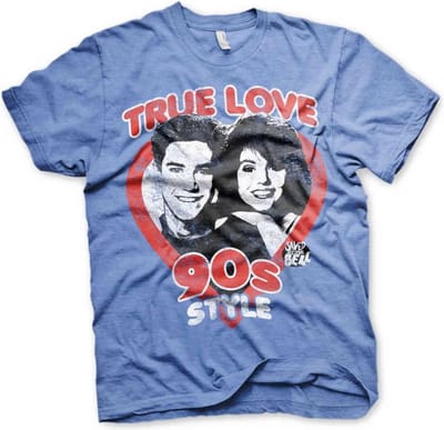 Saved By The Bell Heren Tshirt -S- True Love 90's Style Blauw