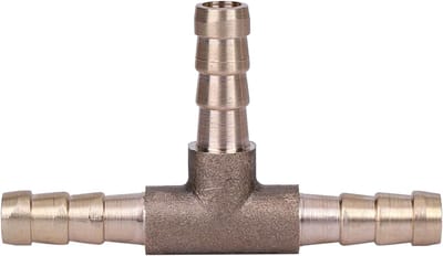 3-Weg Messing Brandstofslang Verbinder voor Gecomprimeerde Lucht, Olie en Gasleidingen - Geschikt voor 6mm, 8mm, 10mm en 12mm Slangen