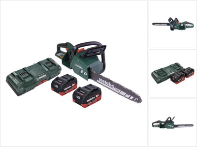 Metabo MS 36-18 LTX BL 40 Accu-kettingzaag 36 V ( 2x 18 V ) 40 cm 22 m/s borstelloos + 2x accu 5,5 Ah + dubbele lader