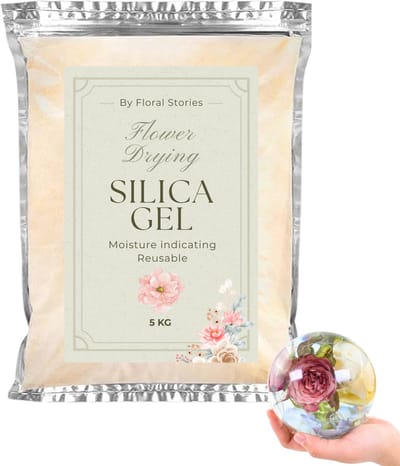 Silica Gel By Floral Stories 4 kg - Silica Zand voor Bloemen Drogen - Droogmiddel met Vochtindicator & Herbruikbaar - 0,2 - 0,5 mm - Fijne korrel Silicagel