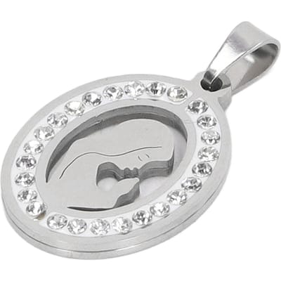 Hanger van de Maagd Maria Exquise Gravure Titaniumstaal Maagd Maria Sieraden voor Mannen Vrouwen Dagelijks Gebruik zilver