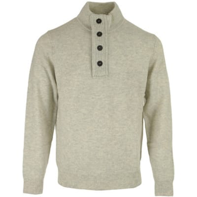 Barbour Mocker Trui Merinowol Lichtbeige - Maat M - Heren - Quarter zip