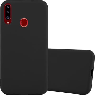 Cadorabo Hoesje geschikt voor Samsung Galaxy A20s in CANDY ZWART - Beschermhoes gemaakt van flexibel TPU silicone Case Cover