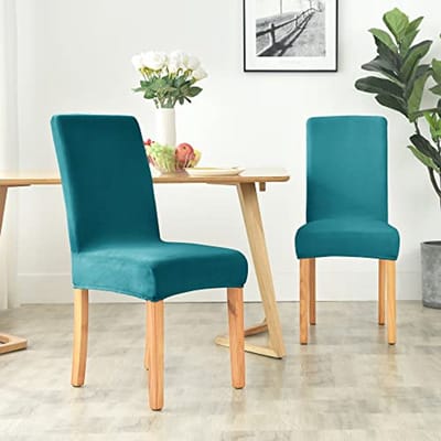 Set van 2, 4 en 6 Stuks Velvet Rekbare Stoelhoezen - Universele Bescherming voor Eetkamerstoelen
