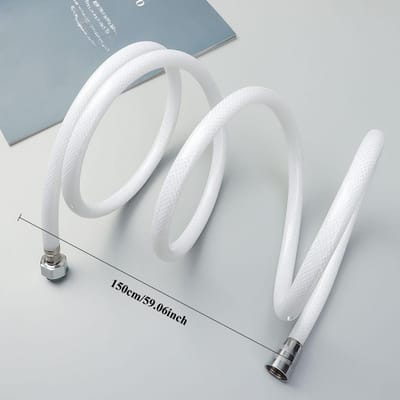 PVC Handdouchekop Slang Universeel Flexibel Anti-Kink Explosieveilig Waterbuis Badkamer Kraan Slang Verlengstuk wit