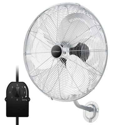 Coast Industriële Wandventilator Ø 56 cm – Zilver – 3 Snelheden, 85° Oscillatie, 30° Kantelbaar