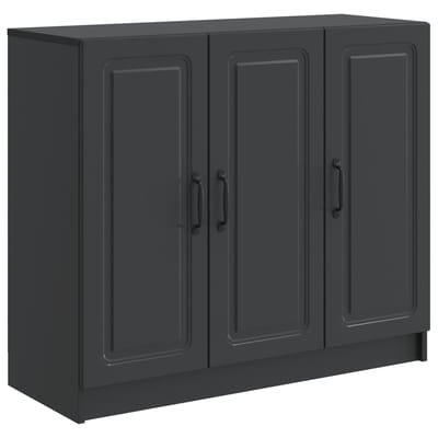 vidaXL - Dressoir - Zwart - 89 - x - 34,5 - x - 77 - cm - Bewerkt - hout