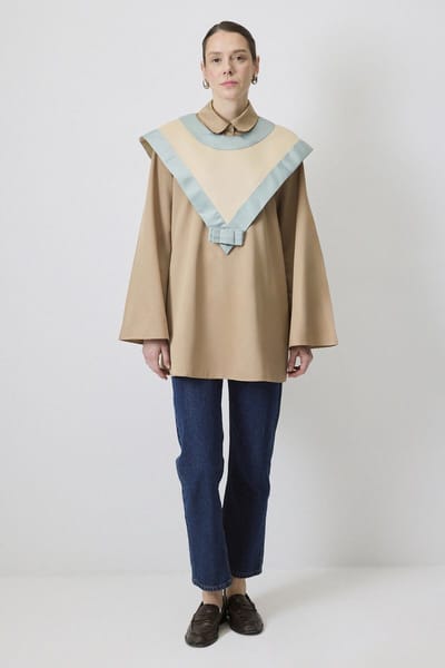 Touché Privé - Satijnen tuniek met kraagdetail - Beige - Dames