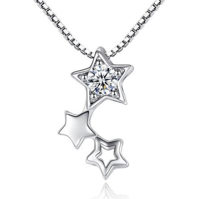 Nieuwe 925 Sterling Zilveren Dames Kettingen Mode Flitsende Glans Hanger Hoge Kwaliteit Zirkonia Sleutelbeen Ketting Sieraden Lengte 45CM white
