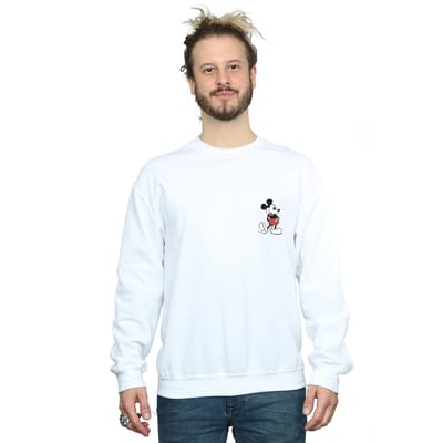 Disney Heren Mickey Mouse Kickin Retro Borst Sweatshirt (Wit)