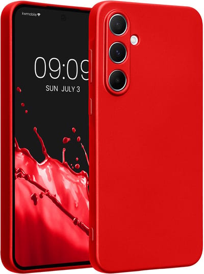 kwmobile metallic telefoonhoesje van TPU - geschikt voor Samsung Galaxy A55 5G - Flexible case voor smartphone - In metallic donkerrood