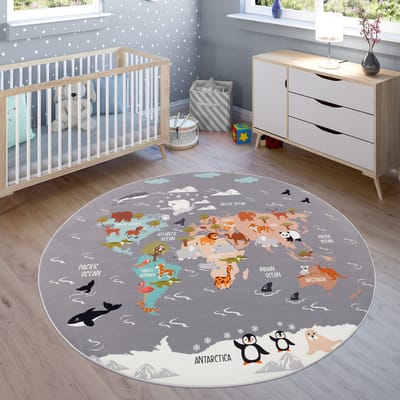 Paco Home Kindertapijt Laagpolige Vloerkleden Voor Kinderkamer Speelkleed Meerkleurig 160 cm Rund