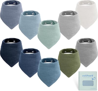 Set van 8 Baby Slabbetjes - Zachte en Ademend Bandana Slabbetjes voor Jongens en Meisjes, Perfect tegen Speeksel en Vlekken