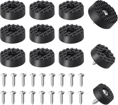 32x Schroefbare Rubberen Voetjes - 24mm Antislip Vloerbeschermers voor Meubels
