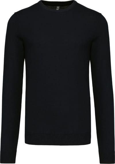 Pullover/Cardigan Heren S Kariban Ronde hals Lange mouw Black 50% Katoen, 50% Acryl