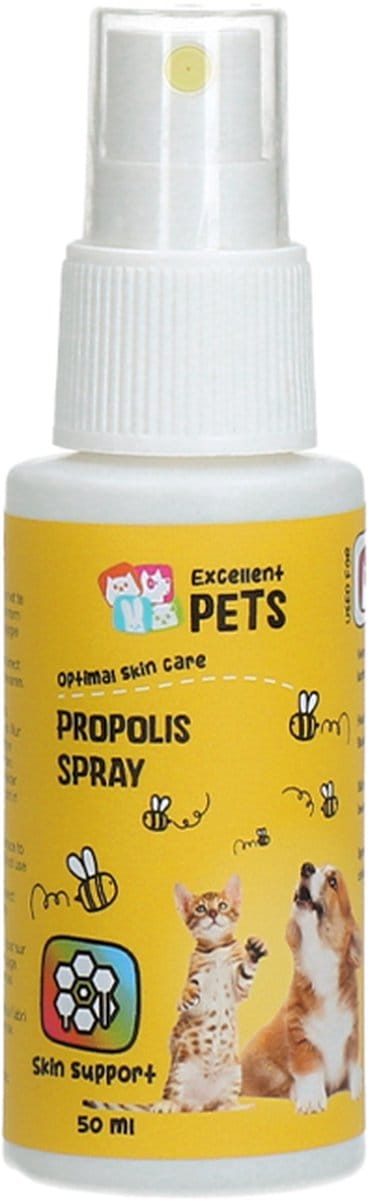 Excellent Pets Hond & Kat Verzorgende Spray 50 ml - Bijenpropolis & Honing - Ondersteunt het herstellend vermogen van de huid - Propolis Spray
