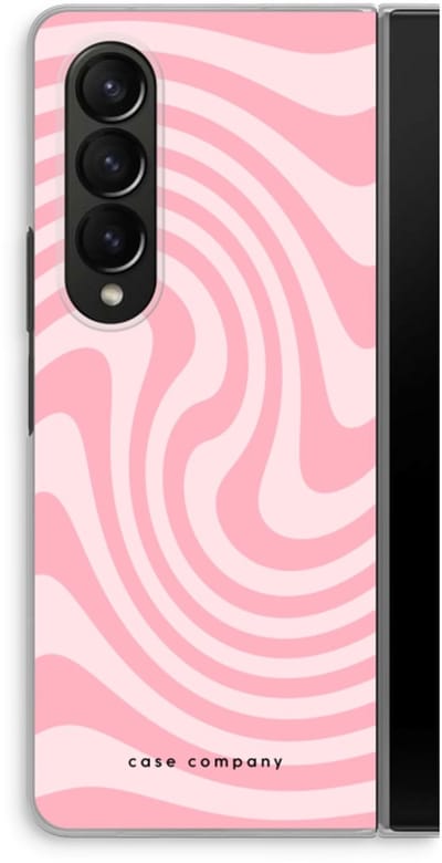 Case Company® - Hoesje geschikt voor Samsung Galaxy Z Fold4 hoesje - Swirl Roos - Soft Cover Telefoonhoesje - Bescherming aan alle Kanten en Schermrand