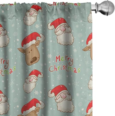 ABAKUHAUS – Sankt Deer wijnoogst gordijnen – 2x75x225 cm – microvezel