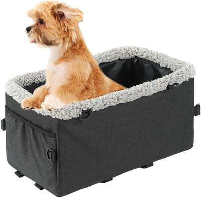 Huisdier Autostoel - Reisbed Auto - Veilig Reizen - Verstelbare Riemen - 43 x 19 x 8.5 cm - Zwart