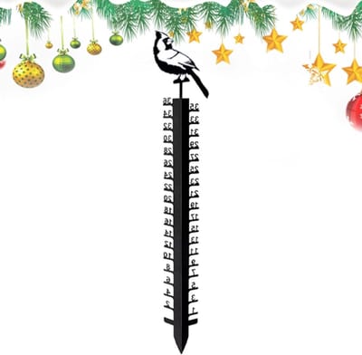 Sneeuwmeter Paal - Sneeuw Meetstok - Sneeuwval Meten - Roestvrij Metaal - 120 cm - Zwart