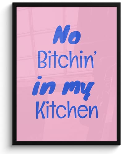 Poster in lijst - Fotolijst 60x80 cm - Posters - Quote - Blauw - Lettertype - Keuken - Posterlijst zwart - Decoratie - Wanddecoratie woonkamer - Muurdecoratie slaapkamer