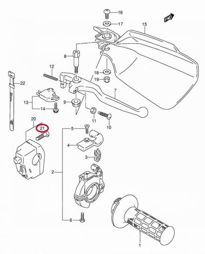 Vis M5 x 0.8 origine pour commodo Suzuki 250 DR 1990 à 1995 09125-05066-000 Neuf