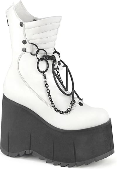 DemoniaCult - KERA-130 Plateau Laarzen - US 5 - 35 Shoes - Wit/Zwart