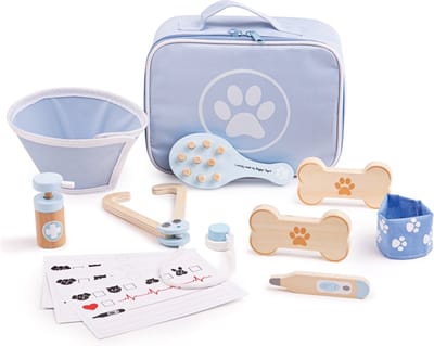 BigJigs dierenarts speelgoedset houten rollenspel.
