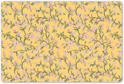 Placemats 45x30 cm - Placemat kunststof - 1 stuk - Bloemen - Motief - Geel - Borden onderleggers - Decoratie voor op tafel - Keuken tafeldecoratie accessoires - Vinyl onderlegger - Tafelversiering