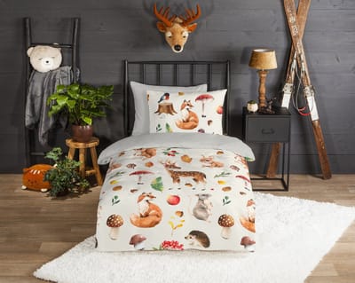 Good Morning dekbedovertrek dieren - 1 persoons 140x200/220 cm - Multi - 100% Katoen flanel