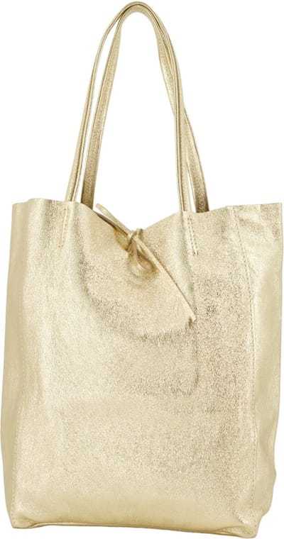 Gouden Metallic Leren Shopper - Leder - Shoppers - Handtassen - Goud -Italiaans Leer