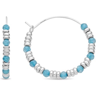 Luxenter Oorbellen van 925 sterling zilver en aquamarijn zirkonia met rhodiumafwerking - Deli