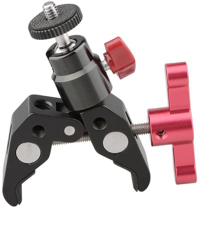 OmGoods - Dailygoody - Super Klem - 1/4 inch Schroef - Ideaal voor Camera Accessoires - Rood - Handgreep - Voor diverse montagemogelijkheden - Compact ontwerp