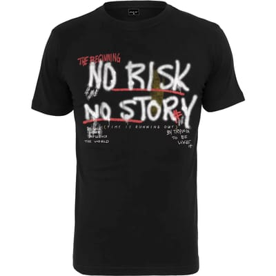Mister Tee - No Risk No Story Heren T-shirt - XS - Zwart