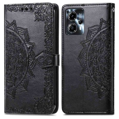 imoshion Hoesje - Geschikt voor Motorola Moto G13 / Motorola Moto G23 - Mandala Bookcase - Zwart