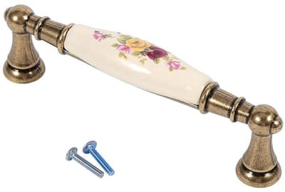 Dailygoods- Ladeknoppen Vintage Stijl - Keramiek/Zinklegering - Rozenbloemenpatroon - 8 Maten - Geschikt voor Keukenkast/Kledingkast - Duurzaam en Praktisch - Deurgrepen