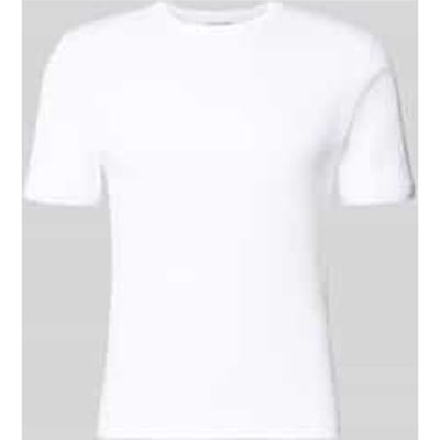 T-shirt in ribbel-look met ronde halslijn