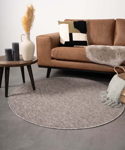 Rond vloerkleed - Lush taupe/lichtgrijs 120