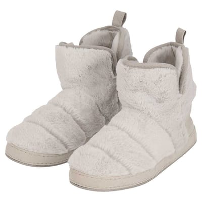 Apollo - Hoge sloffen dames - Fake Fur - Grijs - Maat 37/38 - Sloffen dames - Warme sloffen dames