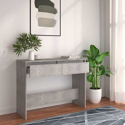 vidaXL - Wandtafel - 100x35x76,5 - cm - bewerkt - hout - betongrijs