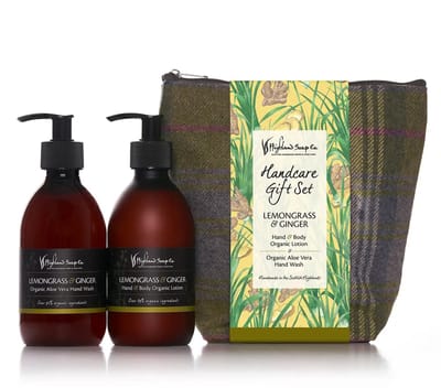 Cadeauset Handverzorging – Handzeep, Lotion & Tas - Lemongrass & Ginger - Highland Soap Company